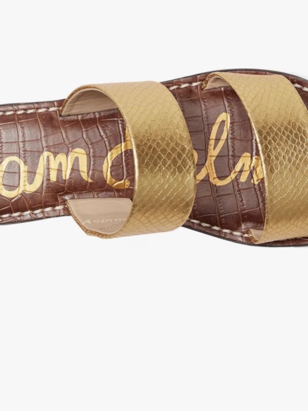 Sam Edelman Gold Gala Slide Sandal 9.5 New in Box - Picture 4 of 6
